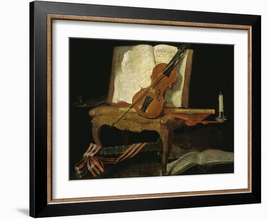 Stillleben mit Violine-Jean-Baptiste Oudry-Framed Giclee Print