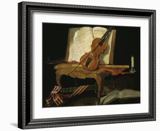 Stillleben mit Violine-Jean-Baptiste Oudry-Framed Giclee Print