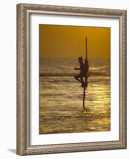 Stilt Fisherman (Pole Fisherman), Sri Lanka-Michael Busselle-Framed Photographic Print