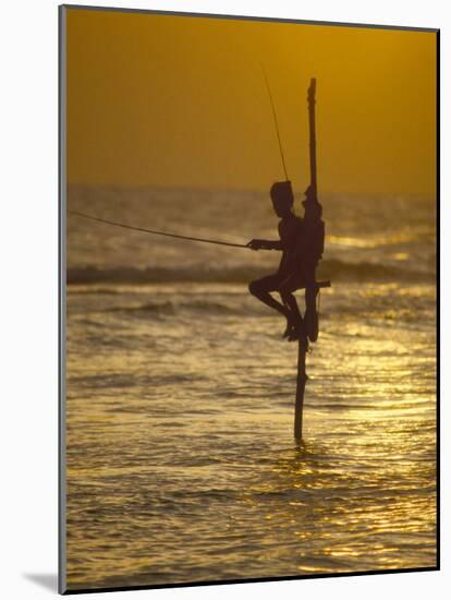 Stilt Fisherman (Pole Fisherman), Sri Lanka-Michael Busselle-Mounted Photographic Print