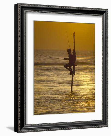 Stilt Fisherman (Pole Fisherman), Sri Lanka-Michael Busselle-Framed Photographic Print