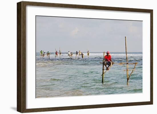 Stilt Fishermen, Dalawella, Sri Lanka, Indian Ocean, Asia-Christian Kober-Framed Photographic Print