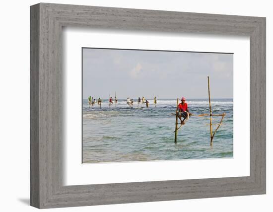 Stilt Fishermen, Dalawella, Sri Lanka, Indian Ocean, Asia-Christian Kober-Framed Photographic Print