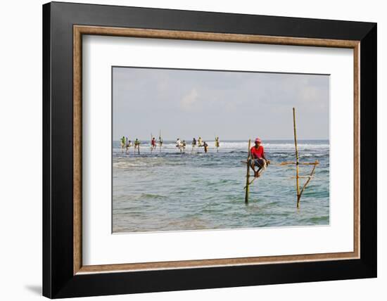 Stilt Fishermen, Dalawella, Sri Lanka, Indian Ocean, Asia-Christian Kober-Framed Photographic Print