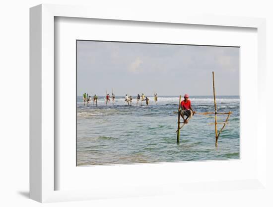 Stilt Fishermen, Dalawella, Sri Lanka, Indian Ocean, Asia-Christian Kober-Framed Photographic Print