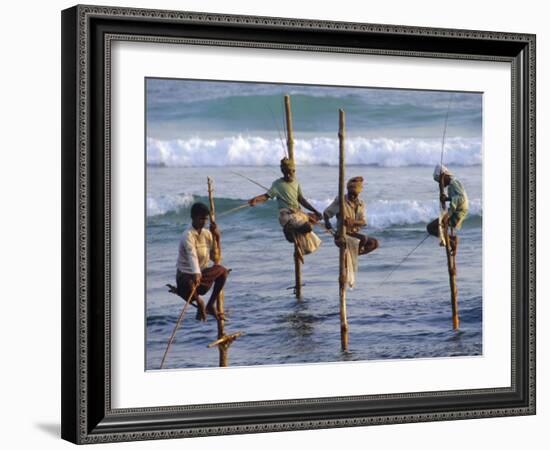 Stilt Fishermen, Weligama, Sri Lanka, Asia-Upperhall Ltd-Framed Photographic Print