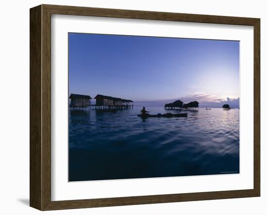 Stilt House Villages Over the Sea, Lived in by Bajau Families, Sabah, Island of Borneo, Malaysia-Lousie Murray-Framed Photographic Print
