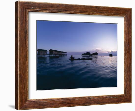 Stilt House Villages Over the Sea, Lived in by Bajau Families, Sabah, Island of Borneo, Malaysia-Lousie Murray-Framed Photographic Print