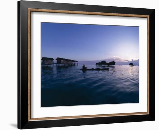 Stilt House Villages Over the Sea, Lived in by Bajau Families, Sabah, Island of Borneo, Malaysia-Lousie Murray-Framed Photographic Print