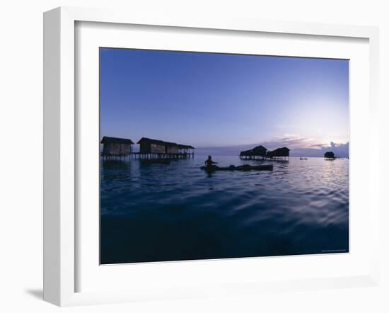 Stilt House Villages Over the Sea, Lived in by Bajau Families, Sabah, Island of Borneo, Malaysia-Lousie Murray-Framed Photographic Print