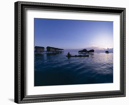 Stilt House Villages Over the Sea, Lived in by Bajau Families, Sabah, Island of Borneo, Malaysia-Lousie Murray-Framed Photographic Print