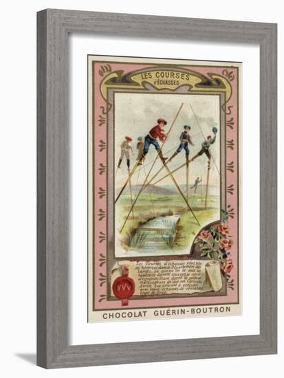 Stilt Race in the Landes, France-null-Framed Giclee Print