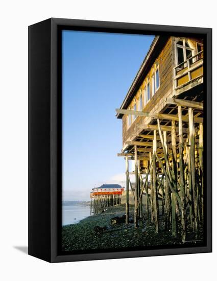 Stilted Buildings, Zone of Castro, Chiloe, Chile, South America-Geoff Renner-Framed Premier Image Canvas