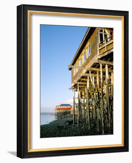 Stilted Buildings, Zone of Castro, Chiloe, Chile, South America-Geoff Renner-Framed Photographic Print