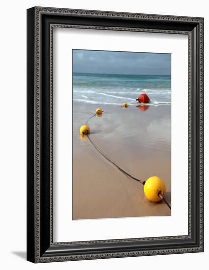 Stinger Jellyfish Protection Net at the Beach. Typical Scene in Eastern Australia.-kaarsten-Framed Photographic Print