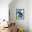 Stipe Overlay Blue-Jace Grey-Framed Art Print displayed on a wall