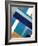 Stipe Overlay Blue-Jace Grey-Framed Art Print