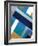 Stipe Overlay Blue-Jace Grey-Framed Art Print