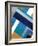 Stipe Overlay Blue-Jace Grey-Framed Art Print