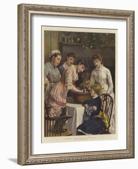 Stirring the Christmas Pudding-Henry Woods-Framed Giclee Print