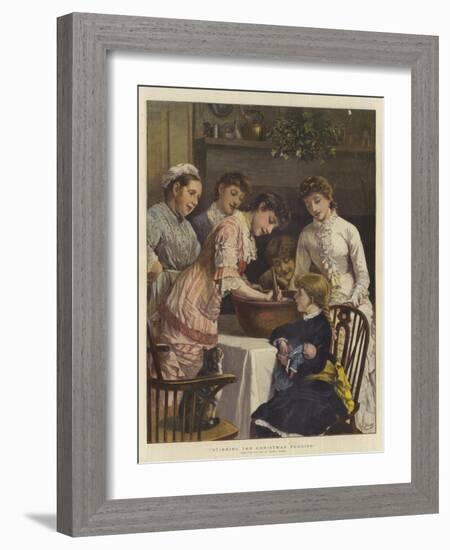 Stirring the Christmas Pudding-Henry Woods-Framed Giclee Print