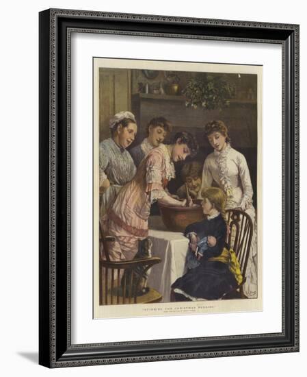 Stirring the Christmas Pudding-Henry Woods-Framed Giclee Print