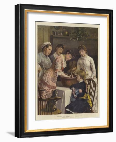 Stirring the Christmas Pudding-Henry Woods-Framed Giclee Print