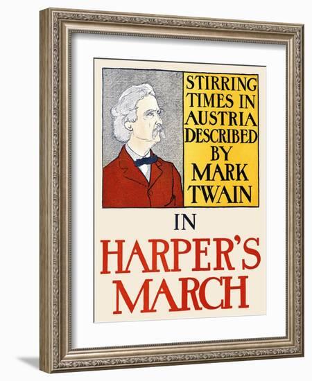 Stirring Times In Austria Described By Mark Twain In Harper's March-Edward Penfield-Framed Art Print