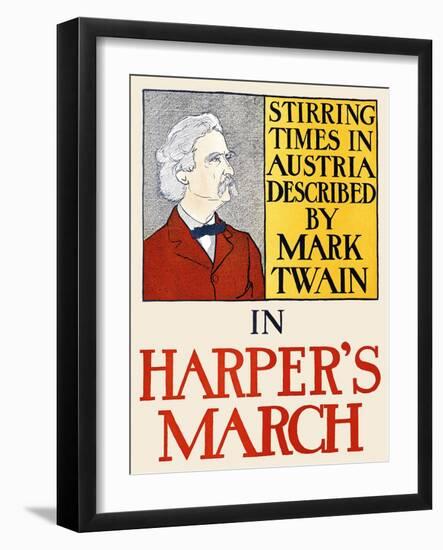 Stirring Times In Austria Described By Mark Twain In Harper's March-Edward Penfield-Framed Art Print