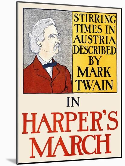 Stirring Times In Austria Described By Mark Twain In Harper's March-Edward Penfield-Mounted Art Print