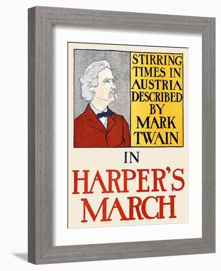 Stirring Times in Austria Described by Mark Twain in Harper's March-Edward Penfield-Framed Art Print
