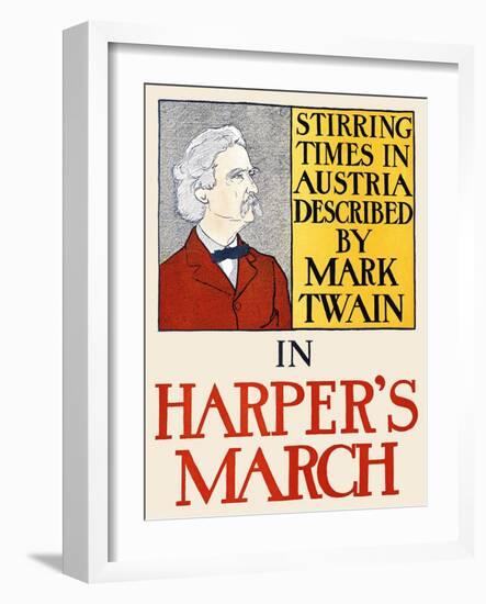 Stirring Times in Austria Described by Mark Twain in Harper's March-Edward Penfield-Framed Art Print