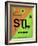 STL St. Louis Luggage Tag I-NaxArt-Framed Art Print