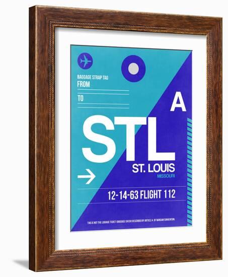 STL St. Louis Luggage Tag II-NaxArt-Framed Art Print