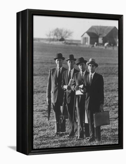 Stock and Securities Salesmen of Bache and Co. Bringing the Stock Market to Non Urban Consumers-Stan Wayman-Framed Premier Image Canvas