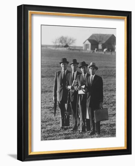 Stock and Securities Salesmen of Bache and Co. Bringing the Stock Market to Non Urban Consumers-Stan Wayman-Framed Photographic Print