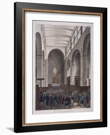 Stock Exchange, Bartholomew Lane, London, 1809-Joseph Constantine Stadler-Framed Giclee Print