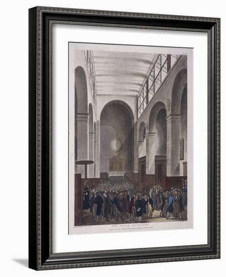 Stock Exchange, Bartholomew Lane, London, 1809-Joseph Constantine Stadler-Framed Giclee Print