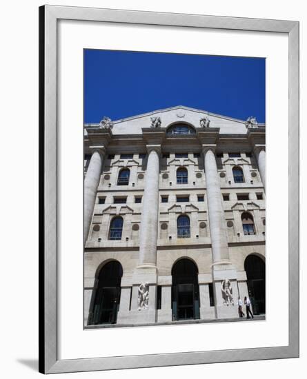 Stock Exchange Building, Milan, Lombardy, Italy, Europe-Vincenzo Lombardo-Framed Photographic Print