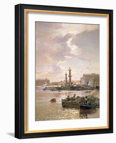 Stock Exchange in St. Petersburg, 1891-Aleksandr Karlovich Beggrov-Framed Giclee Print