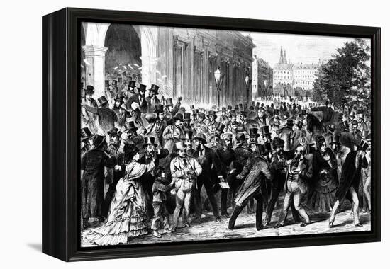 Stock Market Crash, Vienna, 1873.-J. G Horwater-Framed Stretched Canvas