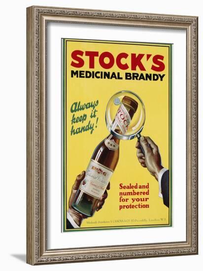 Stock's Medicinal Brandy Poster-null-Framed Giclee Print