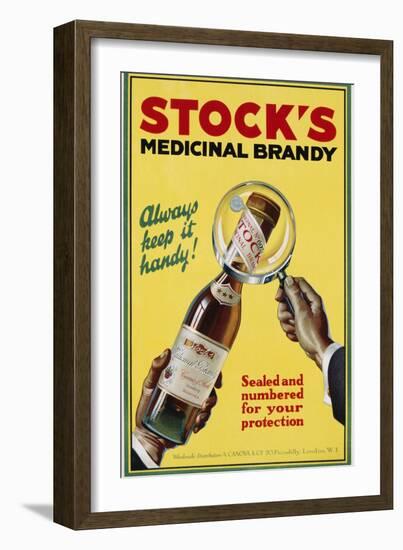 Stock's Medicinal Brandy Poster-null-Framed Giclee Print