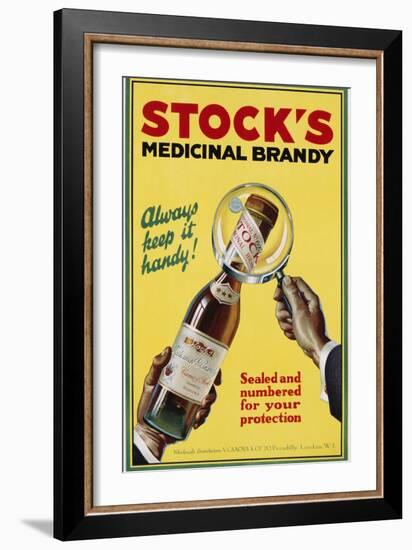 Stock's Medicinal Brandy Poster-null-Framed Giclee Print