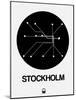 Stockholm Black Subway Map-NaxArt-Mounted Art Print