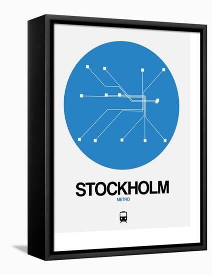 Stockholm Blue Subway Map-NaxArt-Framed Stretched Canvas