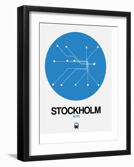 Stockholm Blue Subway Map-NaxArt-Framed Art Print