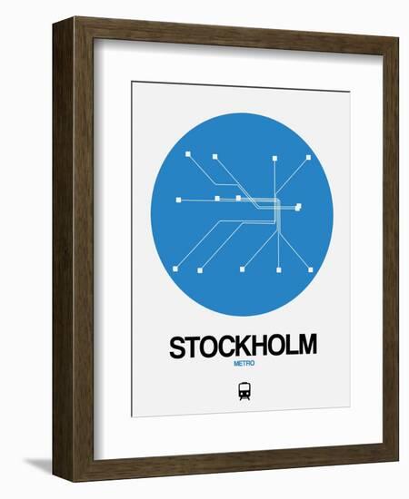 Stockholm Blue Subway Map-NaxArt-Framed Premium Giclee Print