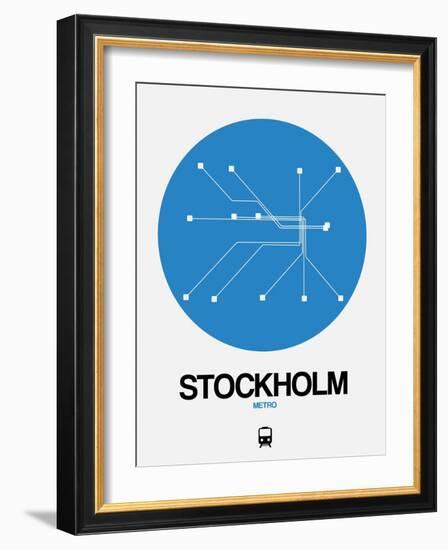 Stockholm Blue Subway Map-NaxArt-Framed Art Print