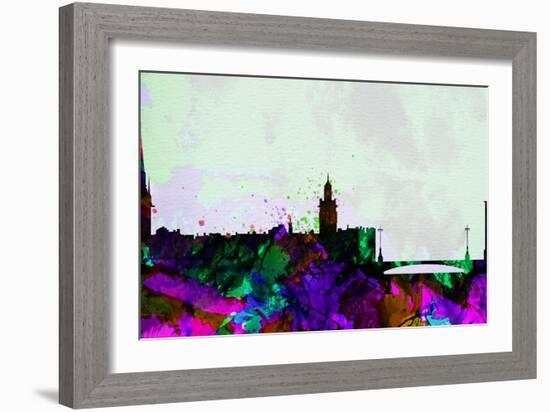 Stockholm City Skyline-NaxArt-Framed Art Print